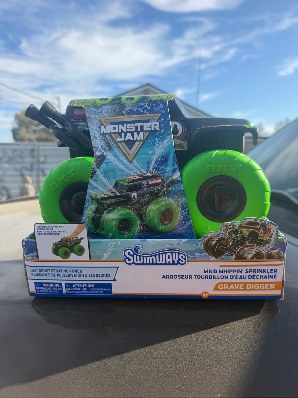 Monster Jam Swimways Grave Digger Sprinkler Toy - Neon Green